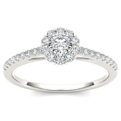 Gold 1/2ct TDW Diamond Solitaire Engagement Ring - Handcrafted By Name My Rings™