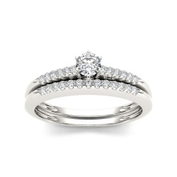 Gold 1/3ct TDW Diamond Bridal Set - Handcrafted By Name My Rings™