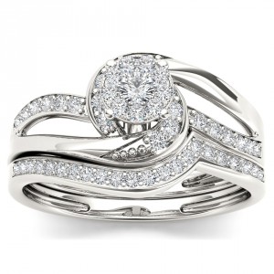 Gold 1/3ct TDW Diamond Composite Bridal Sets - Handcrafted By Name My Rings™