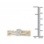 Gold 1/4ct TDW Diamond Cluster Engagement Ring Set - Handcrafted By Name My Rings™