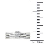 Gold 1/4ct TDW Diamond Cluster Engagement Ring Set - Handcrafted By Name My Rings™