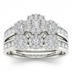 Gold 1ct TDW Diamond Bridal Ring Set - Handcrafted By Name My Rings™