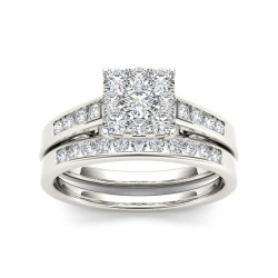 Gold 3/4ct TDW Diamond Bridal Ring Set - Handcrafted By Name My Rings™