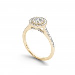 Gold 3/4ct TDW Diamond Double Halo Engagement Ring - Handcrafted By Name My Rings™