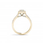 Gold 3/4ct TDW Diamond Emerald Shape Composite Engagement Ring - Handcrafted By Name My Rings™