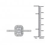 Gold 3/4ct TDW Diamond Emerald Shape Composite Engagement Ring - Handcrafted By Name My Rings™