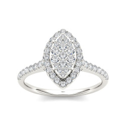 Gold 3/4ct TDW Diamond Marquise Engagement Ring - Handcrafted By Name My Rings™