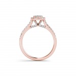 Gold 3/4ct TDW Diamond Pear-Shaped Halo Engagement Ring - Handcrafted By Name My Rings™