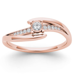 Rose Gold 1/10ct TDW Diamond Criss-Cross Engagement Ring - Handcrafted By Name My Rings™