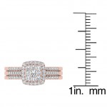 Rose Gold 1/2 ct TDW Diamond Halo Engagement Ring Set - Handcrafted By Name My Rings™