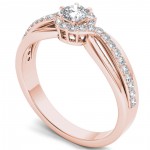 Rose Gold 1/2ct TDW Diamond Classic Bypass Engagement Ring - Handcrafted By Name My Rings™