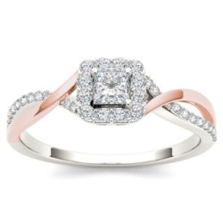 Rose Gold 1/2ct TDW Diamond Classic Criss-Cross Engagement Ring - Handcrafted By Name My Rings™