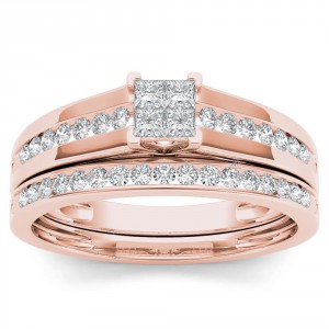 Rose Gold 1/2ct TDW Diamond Classic Engagement Ring with One Band - Handcrafted By Name My Rings™
