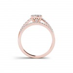 Rose Gold 1/2ct TDW Diamond Cluster Engagement Ring Set - Handcrafted By Name My Rings™