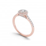 Rose Gold 1/2ct TDW Diamond Double Halo Engagement Ring - Handcrafted By Name My Rings™