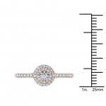 Rose Gold 1/2ct TDW Diamond Double Halo Engagement Ring - Handcrafted By Name My Rings™