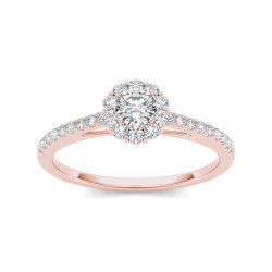 Rose Gold 1/2ct TDW Diamond Solitaire Engagement Ring - Handcrafted By Name My Rings™