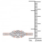 Rose Gold 1/2ct TDW Diamond Three-Stone Look Halo Engagement Ring - Handcrafted By Name My Rings™