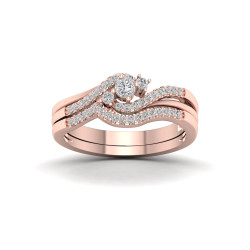 Rose Gold 1/3ct TDW Diamond Bypass Bridal Set - Handcrafted By Name My Rings™