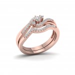 Rose Gold 1/3ct TDW Diamond Bypass Bridal Set - Handcrafted By Name My Rings™