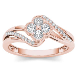 Rose Gold 1/3ct TDW Diamond Fashion Ring - Handcrafted By Name My Rings™