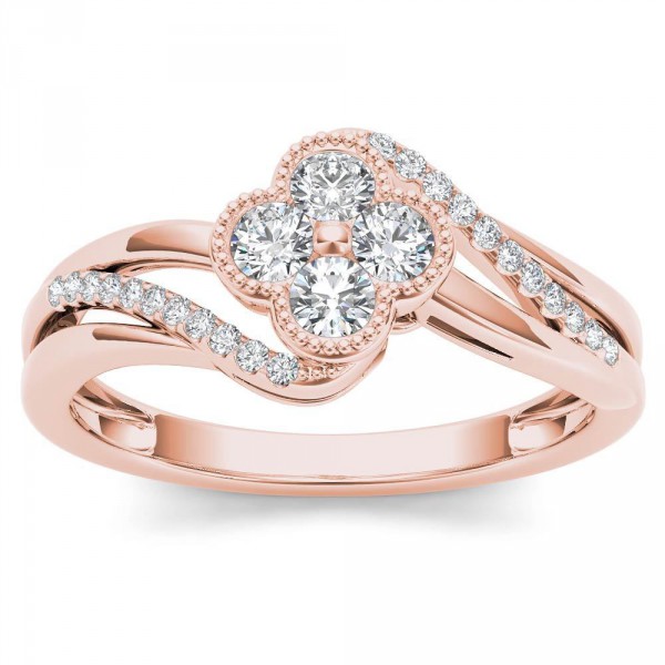 Rose Gold 1/3ct TDW Diamond Fashion Ring - Handcrafted By Name My Rings™