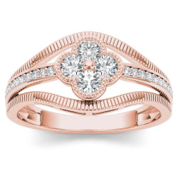 Rose Gold 1/3ct TDW Diamond Fashion Ring - Handcrafted By Name My Rings™