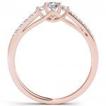 Rose Gold 1/3ct TDW Diamond Three-Stone Anniversary Ring - Handcrafted By Name My Rings™