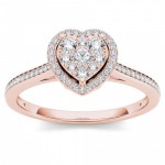 Rose Gold 1/4ct TDW Diamond Halo Engagement Ring - Handcrafted By Name My Rings™