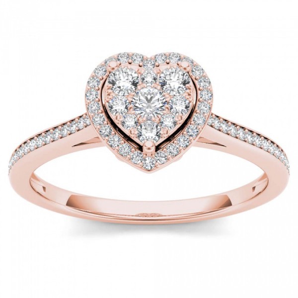 Rose Gold 1/4ct TDW Diamond Halo Engagement Ring - Handcrafted By Name My Rings™