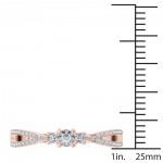 Rose Gold 1/4ct TDW Diamond Three-Stone Anniversary Ring - Handcrafted By Name My Rings™