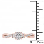 Rose Gold 1/4ct TDW Diamond Three-Stone look Engagement Ring - Handcrafted By Name My Rings™