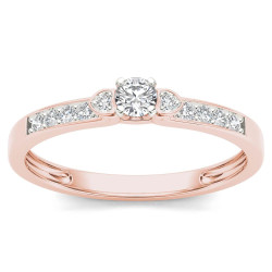 Rose Gold 1/5ct TDW Diamond Classic Engagement Ring - Handcrafted By Name My Rings™