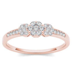 Rose Gold 1/5ct TDW Diamond Cluster Engagement Ring - Handcrafted By Name My Rings™
