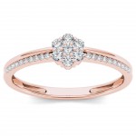 Rose Gold 1/5ct TDW Diamond Cluster Fashion Ring - Handcrafted By Name My Rings™