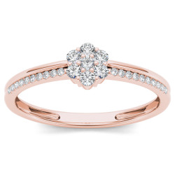Rose Gold 1/5ct TDW Diamond Cluster Fashion Ring - Handcrafted By Name My Rings™
