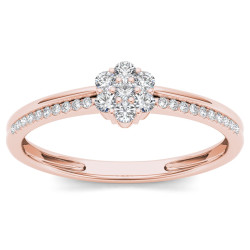 Rose Gold 1/5ct TDW Diamond Cluster Fashion Ring - Handcrafted By Name My Rings™