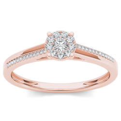 Rose Gold 1/6ct TDW Diamond Composite Engagement Ring - Handcrafted By Name My Rings™