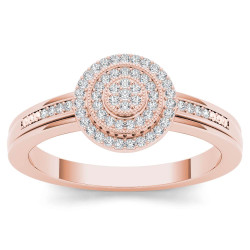 Rose Gold 1/6ct TDW Diamond Halo Engagement Ring - Handcrafted By Name My Rings™