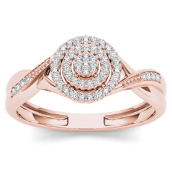 Rose Gold 1/6ct TDW Diamond Halo Engagement Ring - Handcrafted By Name My Rings™