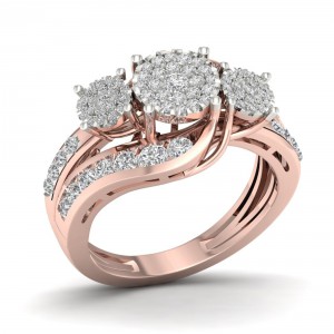 Rose Gold 1ct TDW Two-Stone Diamond Ring - Handcrafted By Name My Rings™