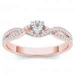 Rose Gold 2/5ct TDW Diamond Classic Split-Shank Engagement Ring - Handcrafted By Name My Rings™