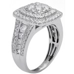 White Gold 1 1/2ct TDW Diamond Double Halo Ring - Handcrafted By Name My Rings™