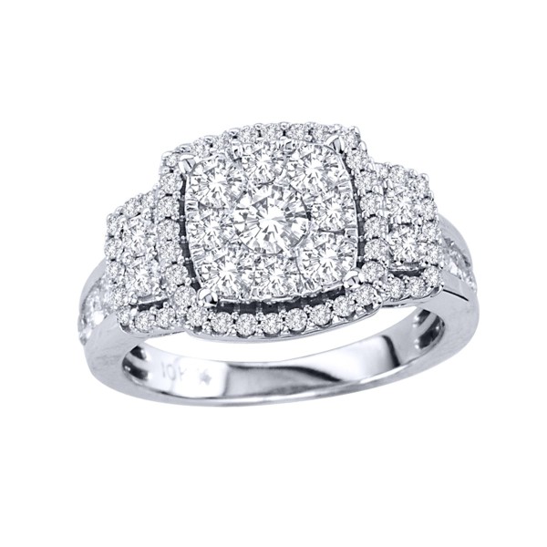 White Gold 1 1/2ct TDW Multi Stone Diamond Ring - Handcrafted By Name My Rings™