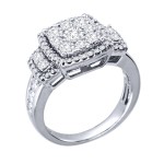 White Gold 1 1/2ct TDW Multi Stone Diamond Ring - Handcrafted By Name My Rings™