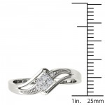White Gold 1/10ct TDW Diamond Bypass Engagement Ring - Handcrafted By Name My Rings™