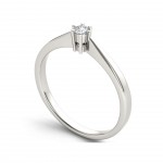 White Gold 1/10ct TDW Diamond Classic Engagement Ring - Handcrafted By Name My Rings™