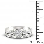 White Gold 1/2ct TDW Diamond Cluster Bridal Set - Handcrafted By Name My Rings™