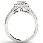 White Gold 1/2ct TDW Diamond Cluster Halo Engagement Ring - Handcrafted By Name My Rings™