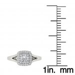 White Gold 1/2ct TDW Diamond Double Halo Engagement Ring - Handcrafted By Name My Rings™